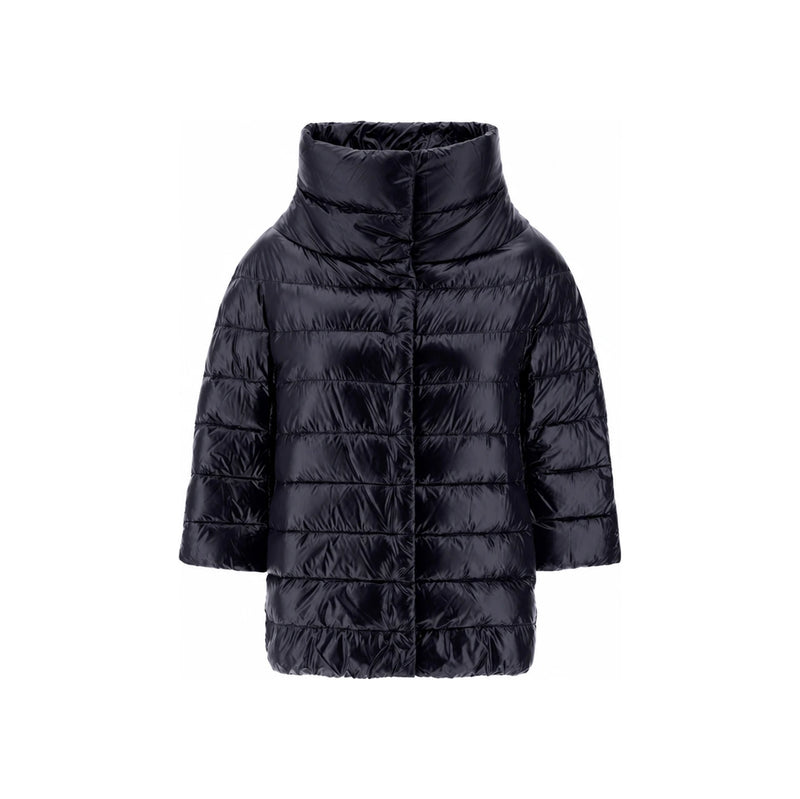 Herno Aminta Funnel Neck Cape Down Jacket Women Black