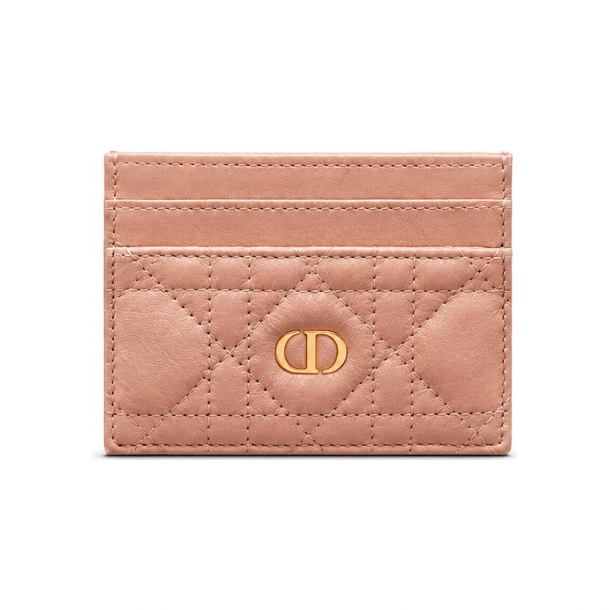 DIOR Caro Freesia Leather Card Holder Wallet