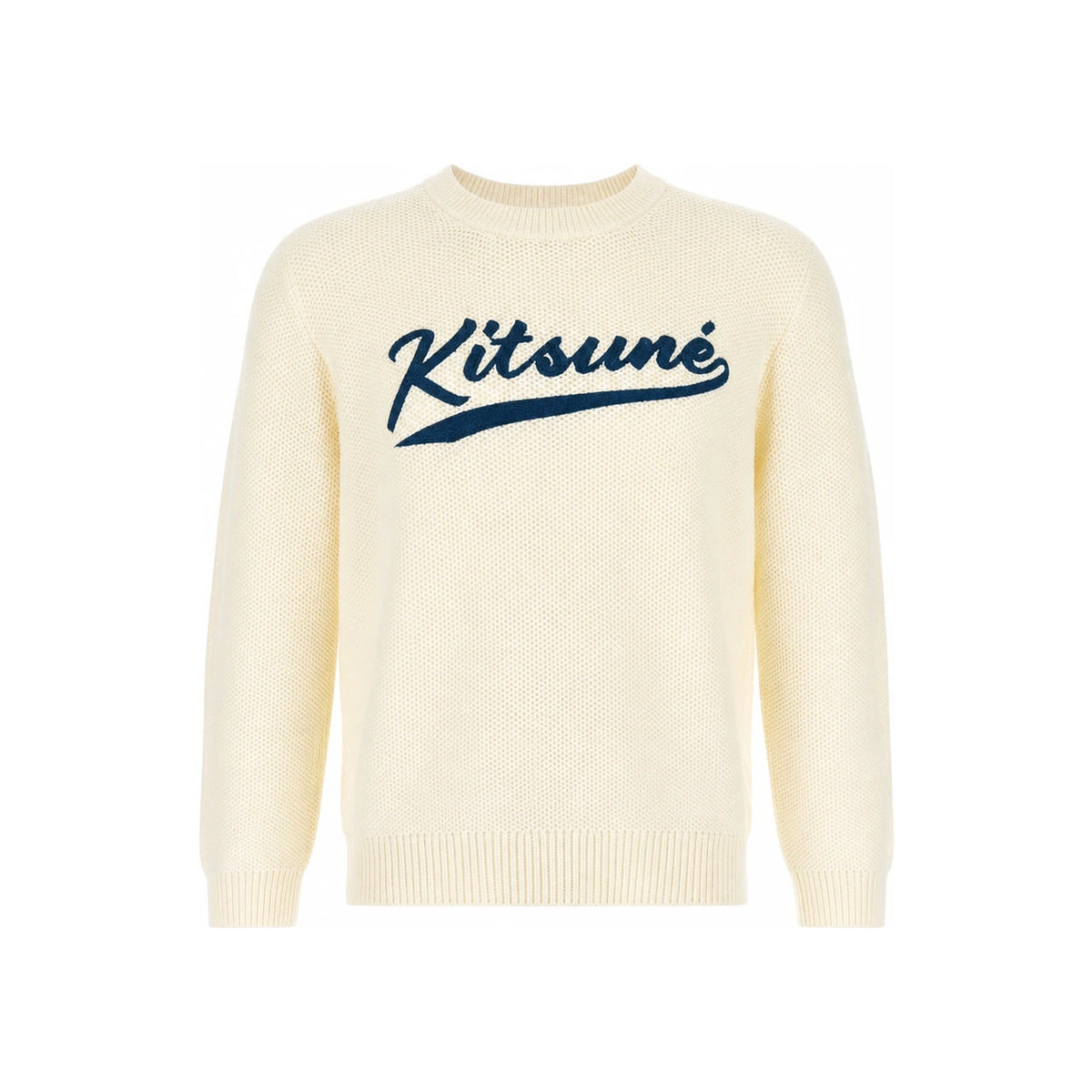 Maison Kitsune Varsity Embroidered Mesh Knit Sweater OM00808 KT1137 P204