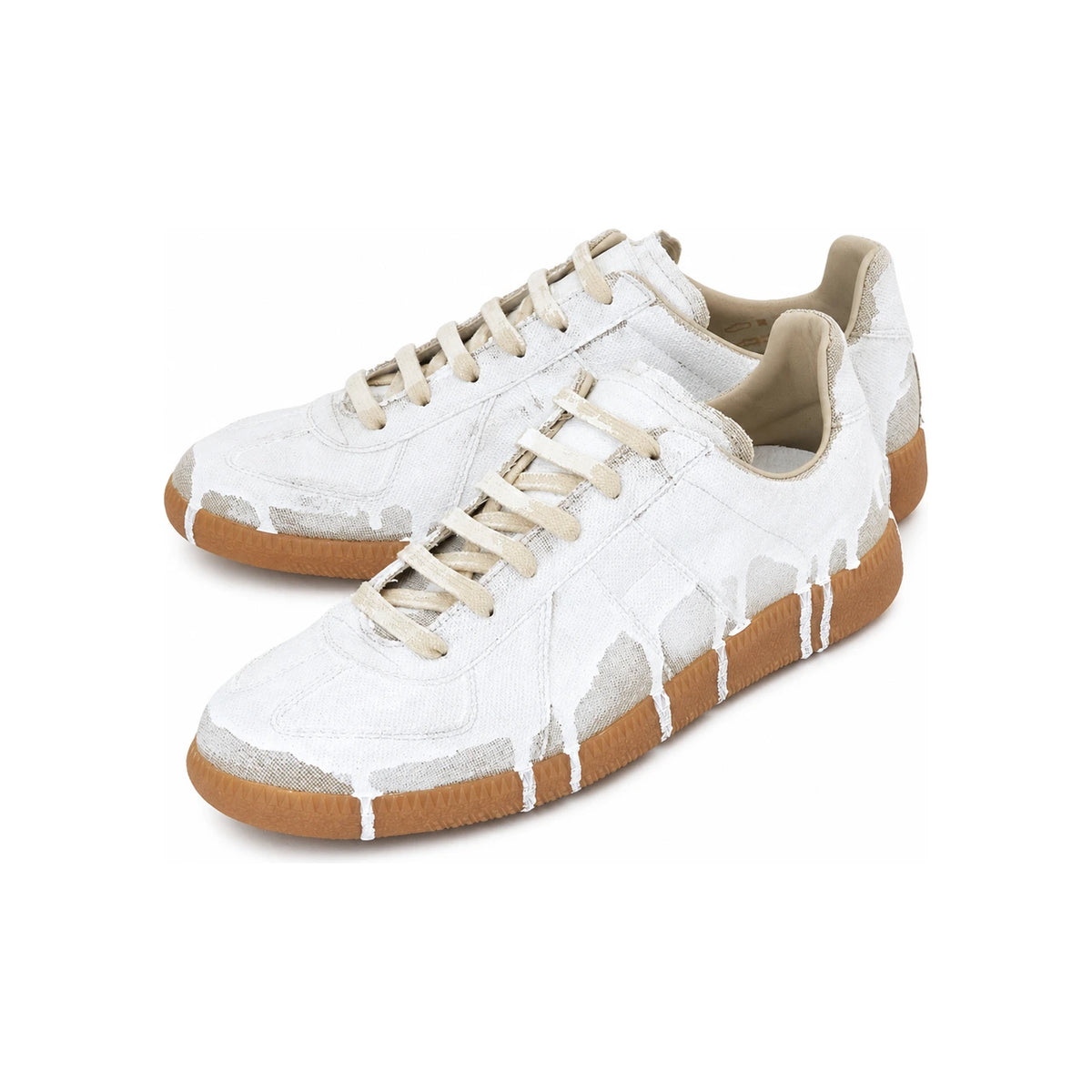 Maison Margiela Natural Paint Low-Top Sneakers White