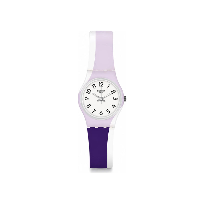 Swatch Women’s Rubber Strap Watch LW169 PURPLETWIST