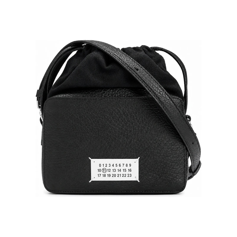 Maison Margiela Logo Crossbody Bag Black Leather