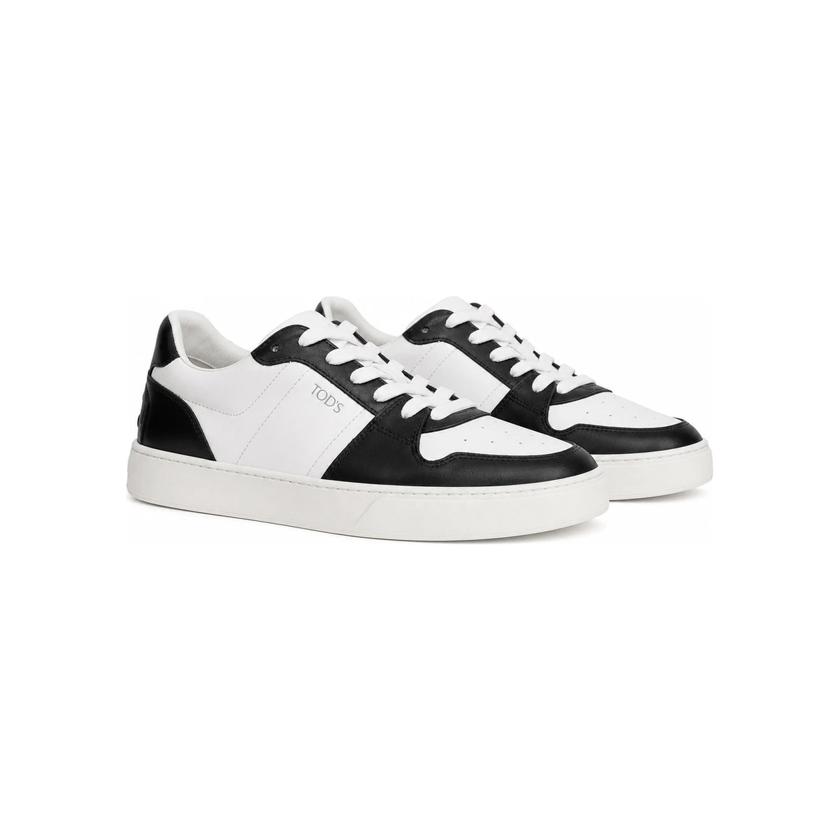 Tods White Black Logo Panel Low-Top Sneakers XXM04L0IF80 OPX 0002