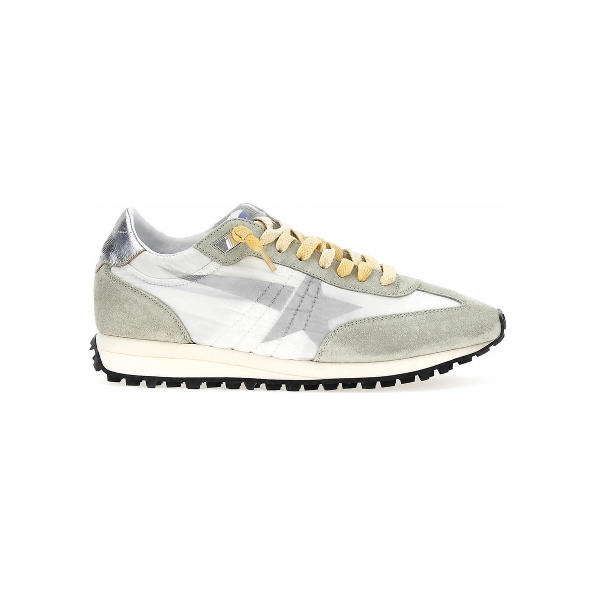 GOLDEN GOOSE White Nylon Upper Silver Star Marathon Low-Top Sneakers