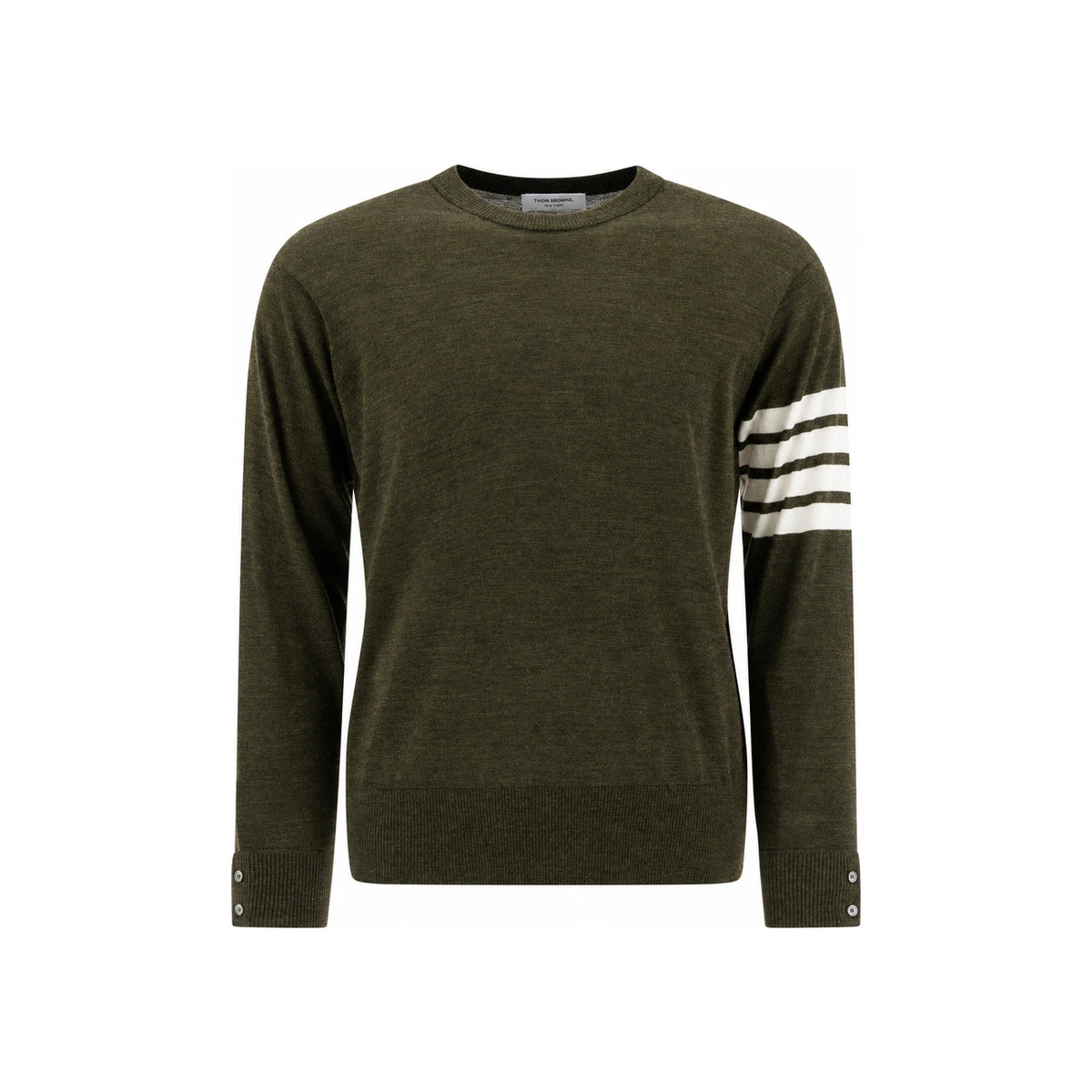 THOM BROWNE Men’s Wool Crewneck Knit Sweater MKA002A Y1014 322