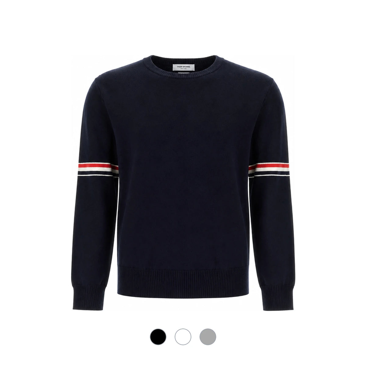 THOM BROWNE RWB Armband Milano Stitch Crewneck Knit Sweater Men