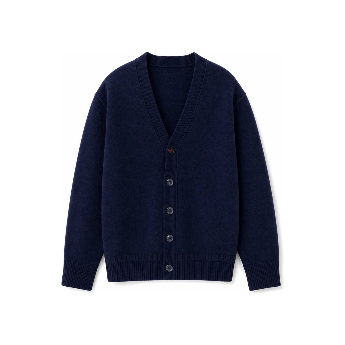 Maison Margiela Stitch Detail Cardigan Navy Wool Men's Knit