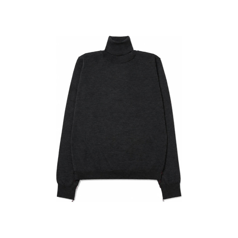 Maison Margiela Women’s Grey High Neck Knit Sweater with 4-Stitch