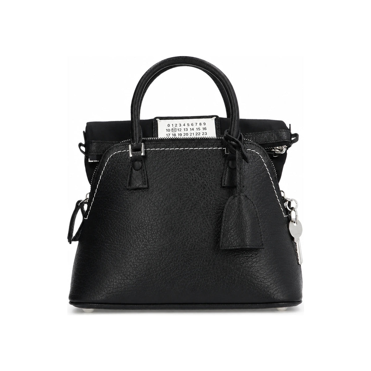 Maison Margiela Black Leather 5AC Small Tote Shoulder Bag