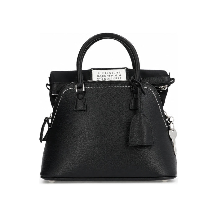 Maison Margiela Black Leather 5AC Small Tote Shoulder Bag