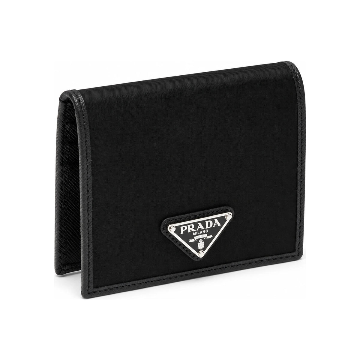 PRADA Black Saffiano Leather Card Holder Wallet for Men