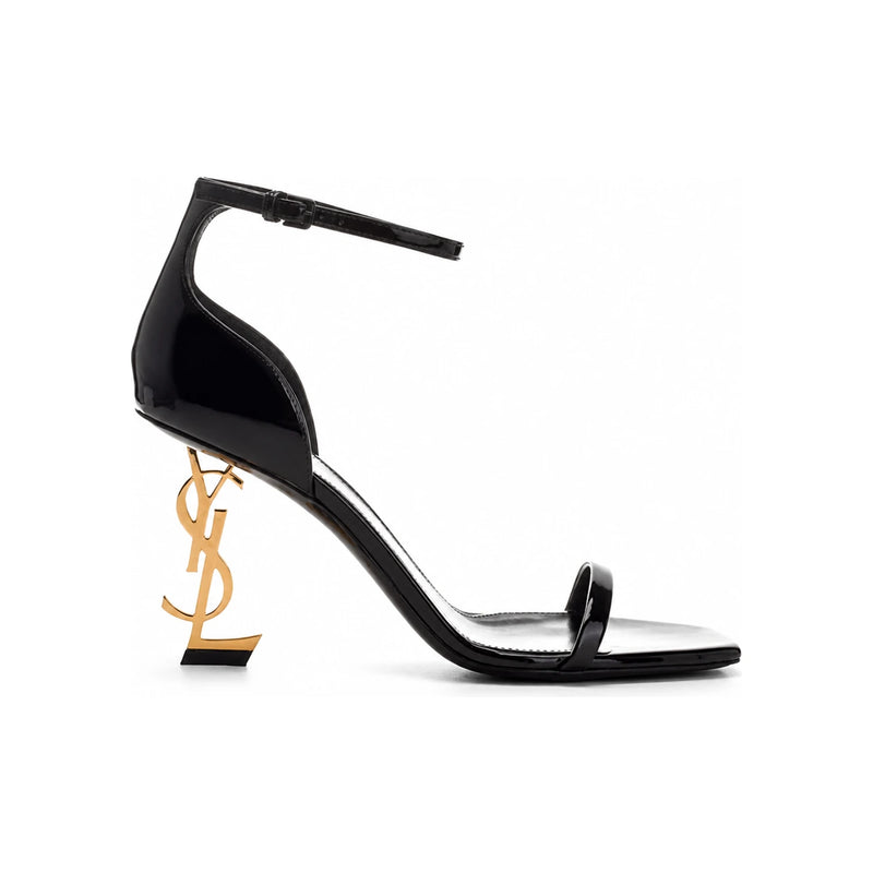 Saint Laurent Black Leather Opyum Sandals Pumps