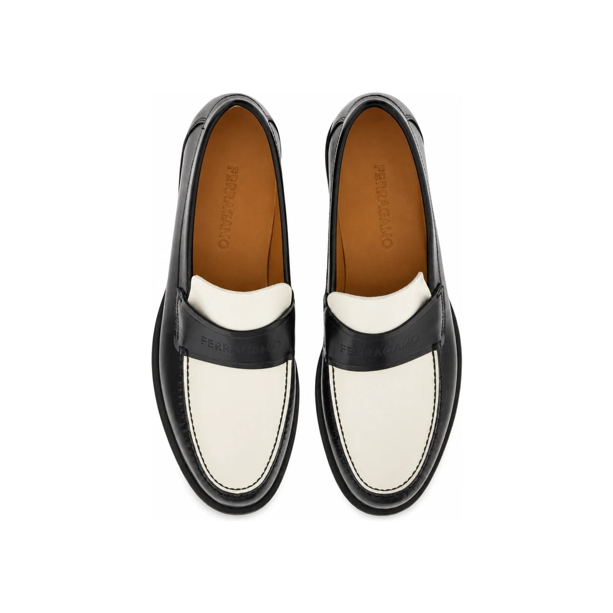 Ferragamo Men’s FILLMORE Nero EEE Width Leather Moccasin Loafers 0762698