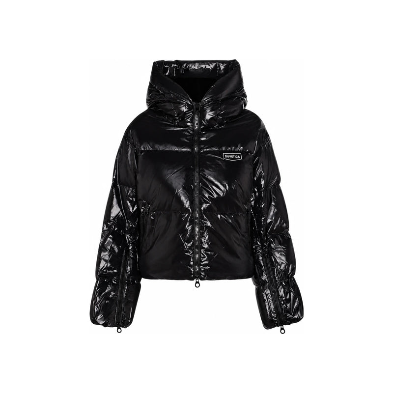 Duvetica Black BELLATRIX Logo Hooded Down Puffer Jacket VDDJ25136 K0001