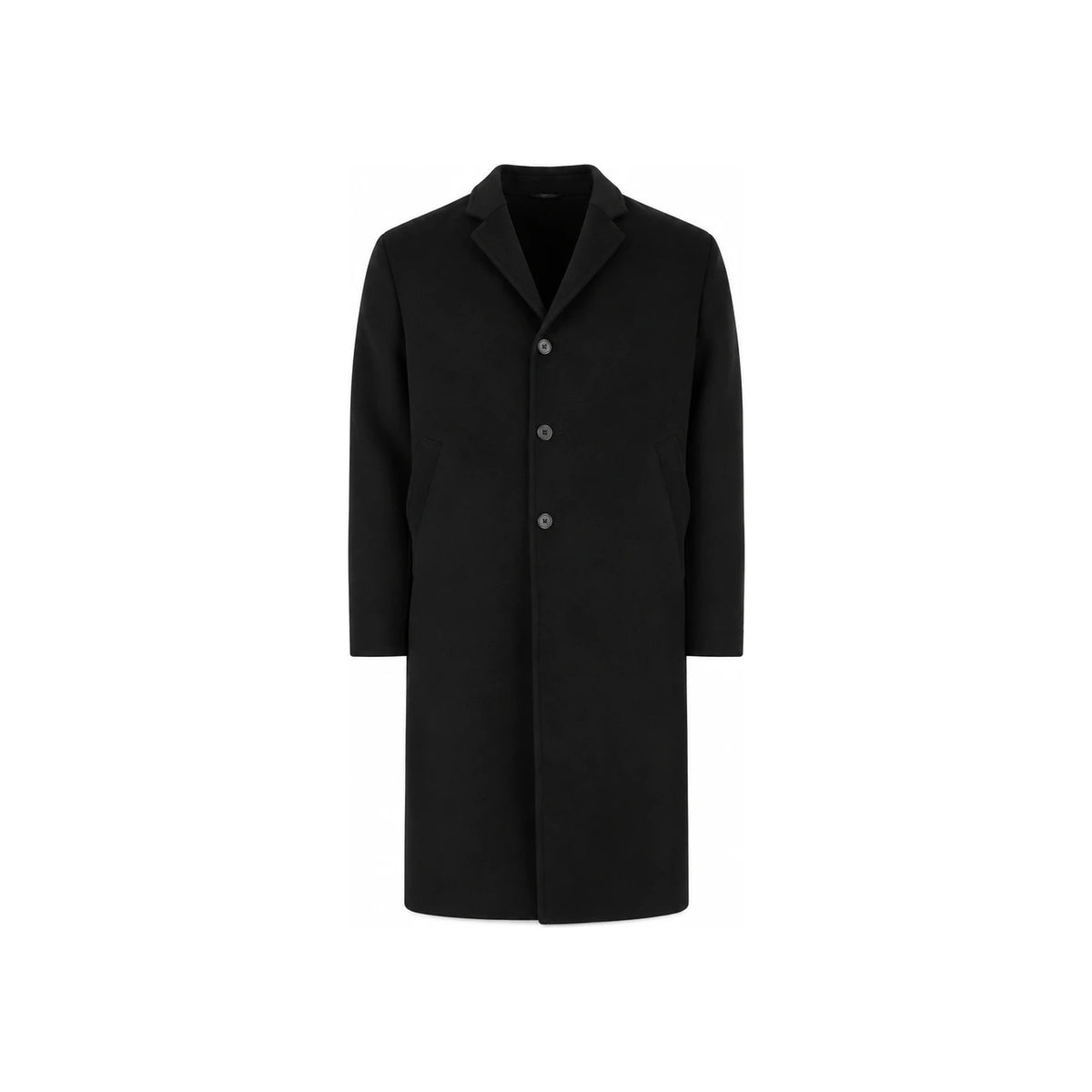 PRADA Black Wool Blend Long Coat