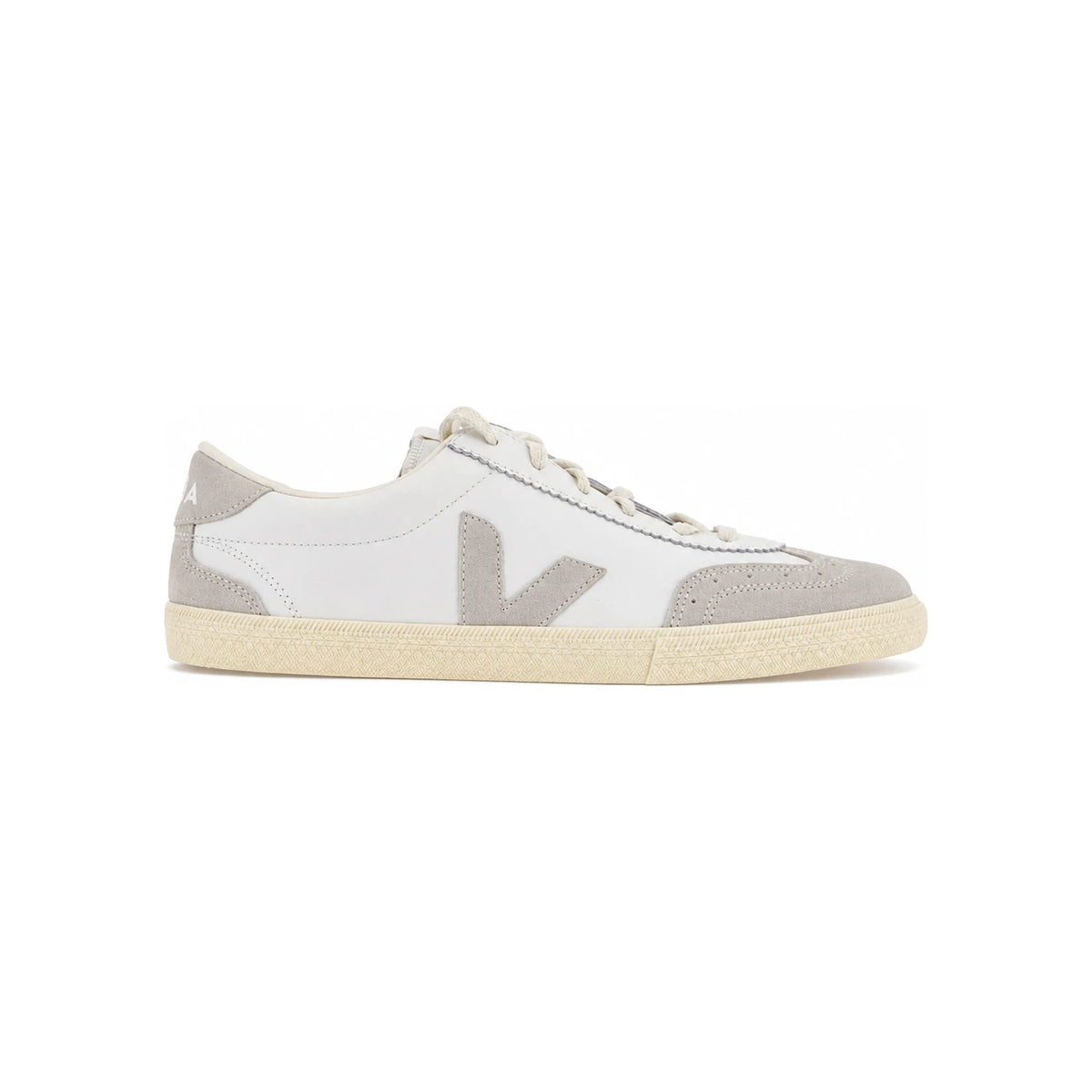 VEJA Leather V-10 White Natural Low-Top Sneakers VO2003852A