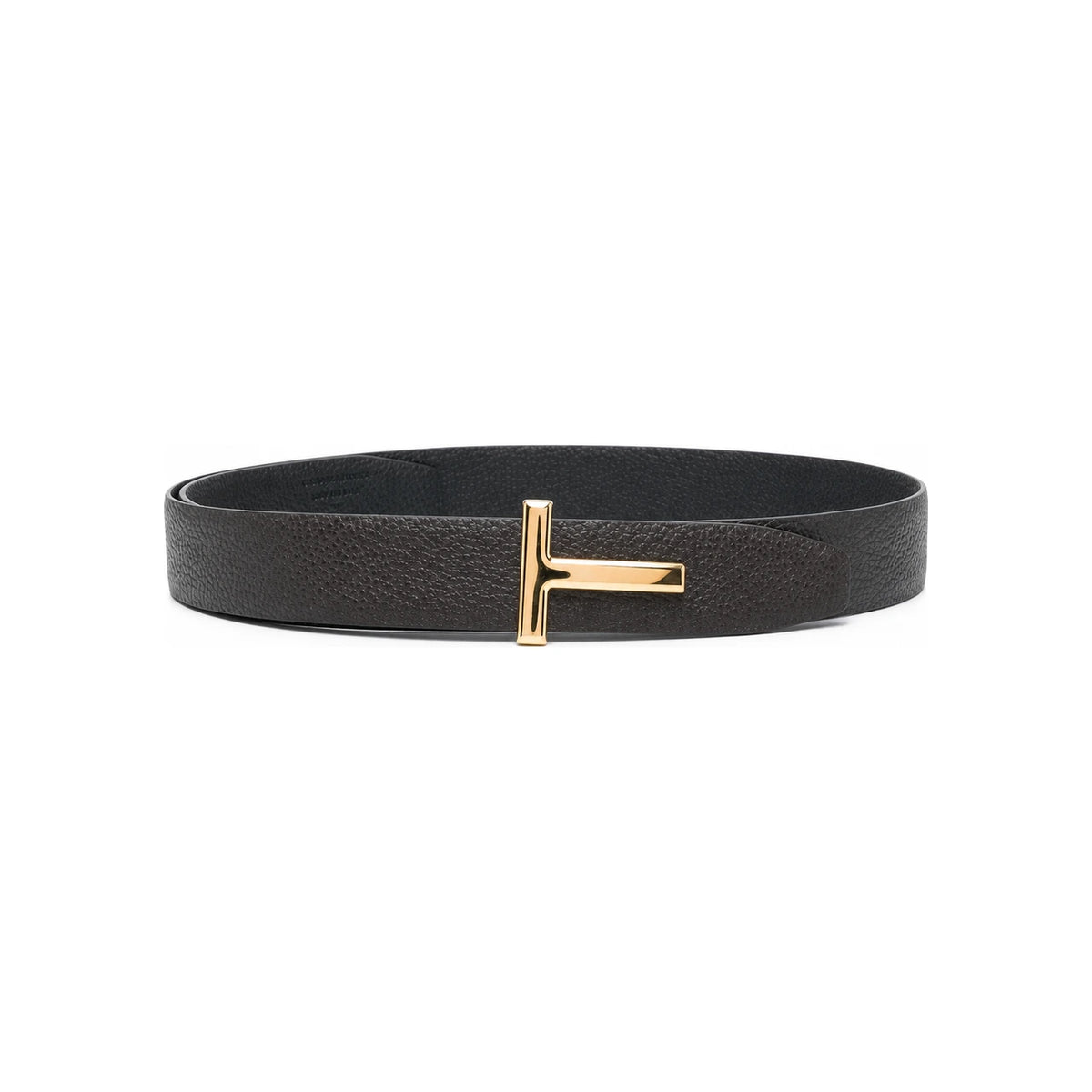 TOM FORD Reversible Leather Belt with Gold T Logo Buckle for Men TB224 LCL236G