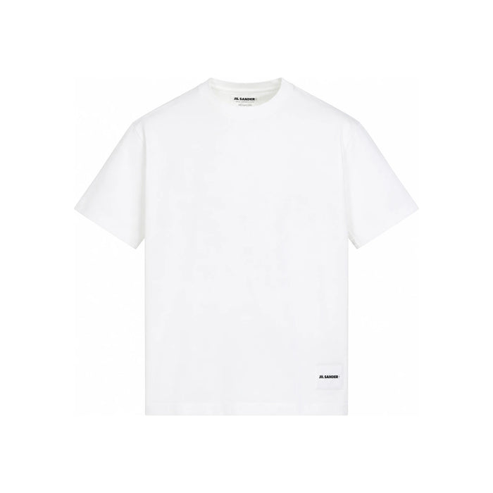 JIL SANDER Logo Patch Men’s Short Sleeve T-Shirt White Cotton