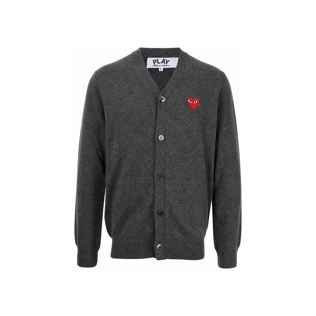 Comme des Garcons Red Heart Patch V-Neck Cardigan AZ N008 051 3