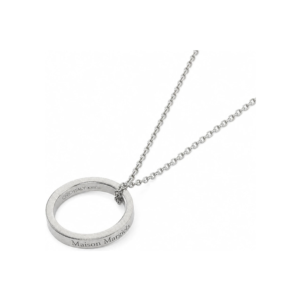 Maison Margiela Silver Logo Ring Pendant Necklace