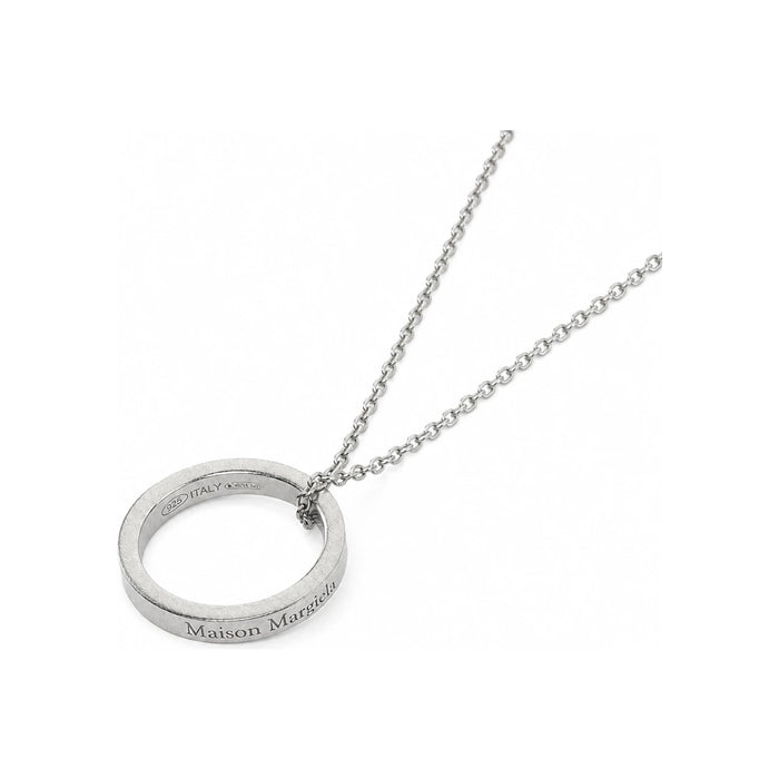 Maison Margiela Silver Logo Ring Pendant Necklace