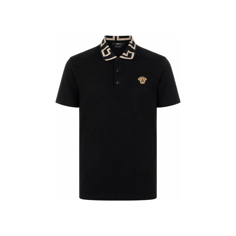 Versace Medusa Greca Short Sleeve Polo Shirt A874021 A06199 1B000