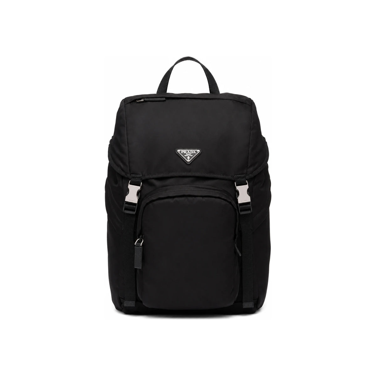 PRADA Black Nylon Leather Trim Backpack