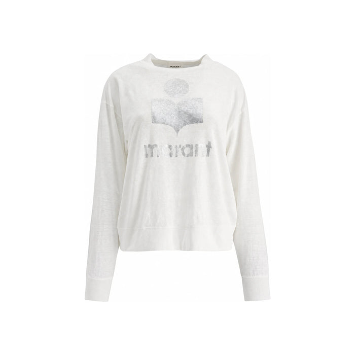 Isabel Marant KLOWIA Logo Linen T-Shirt White