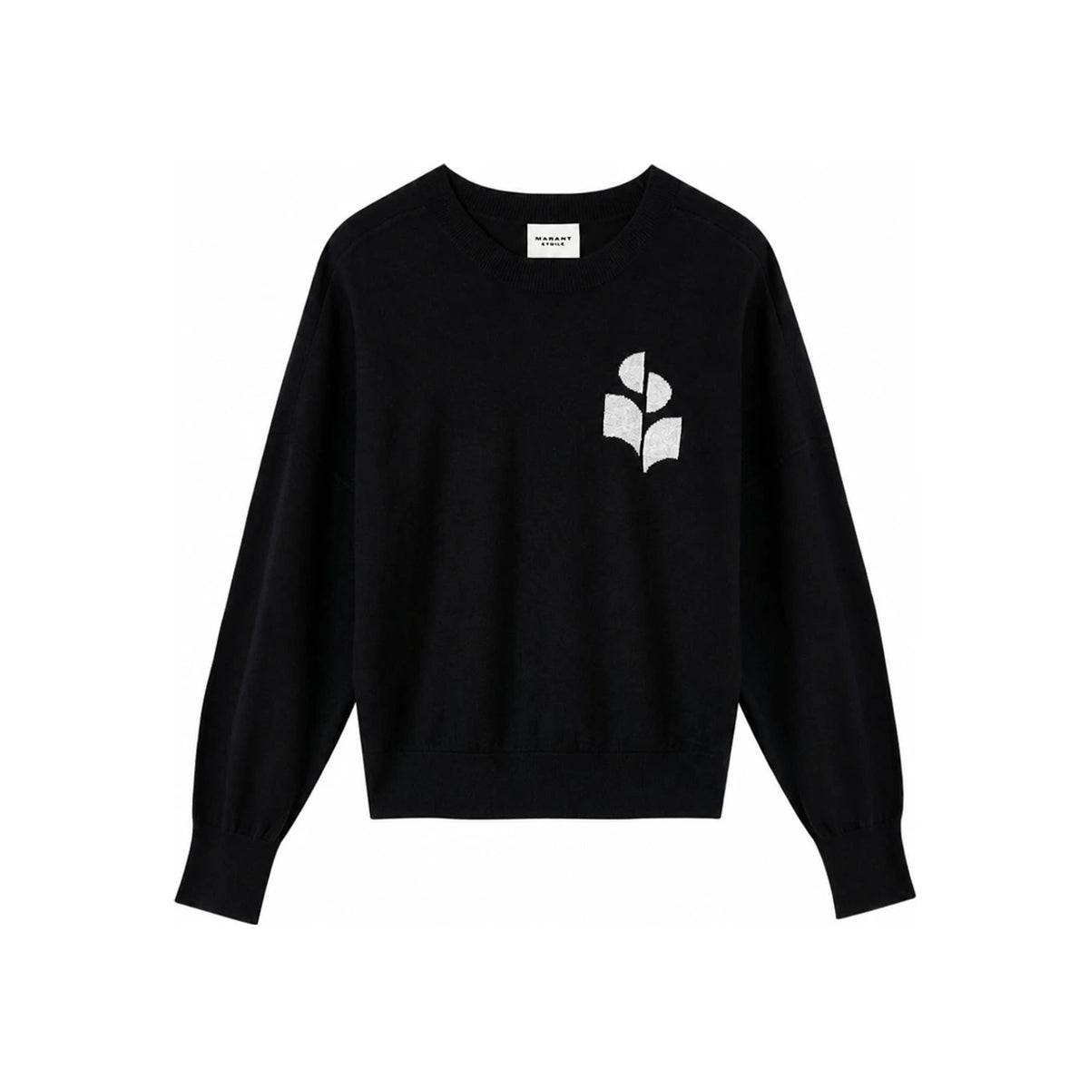 Isabel Marant Womens Marisans Black Silver Crewneck Knit Sweater