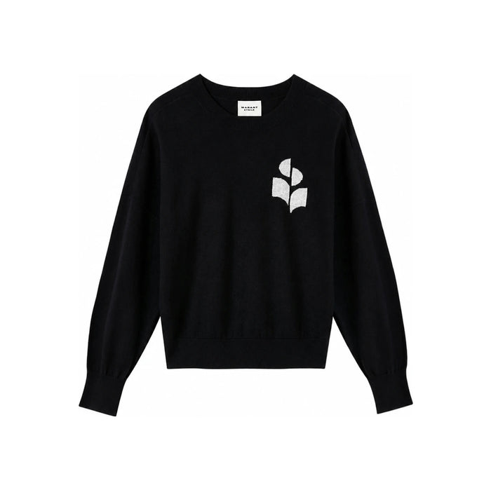 Isabel Marant Womens Marisans Black Silver Crewneck Knit Sweater