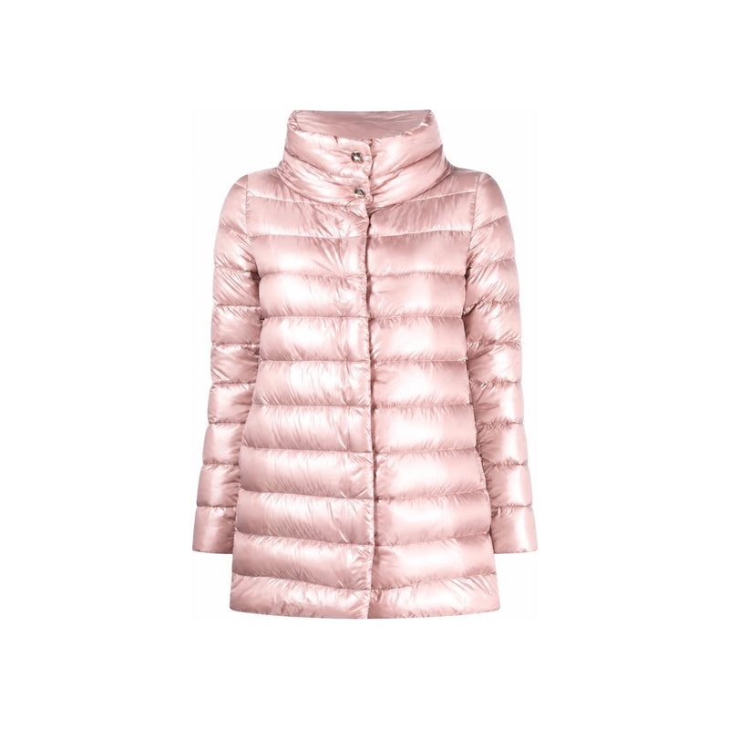 Herno Amelia High Neck Long Down Puffer Coat Pink