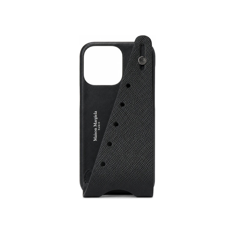 Maison Margiela Black Leather Phone Case for iPhone 14 Pro Max