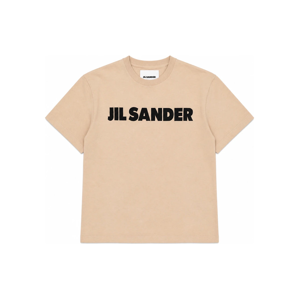 JIL SANDER Logo Short Sleeve T-Shirt for Women Beige Cotton