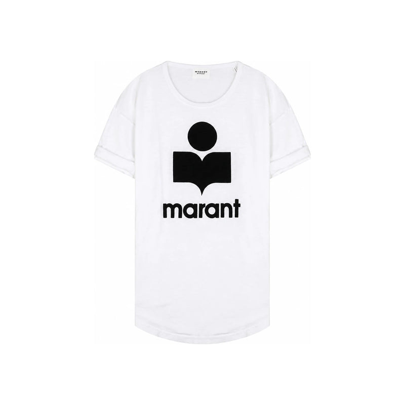 Isabel Marant Etoile KOLDI Linen Black Logo Short Sleeve T-Shirt
