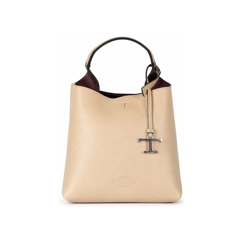 Tods Timeless Logo Leather Bucket Crossbody Bag