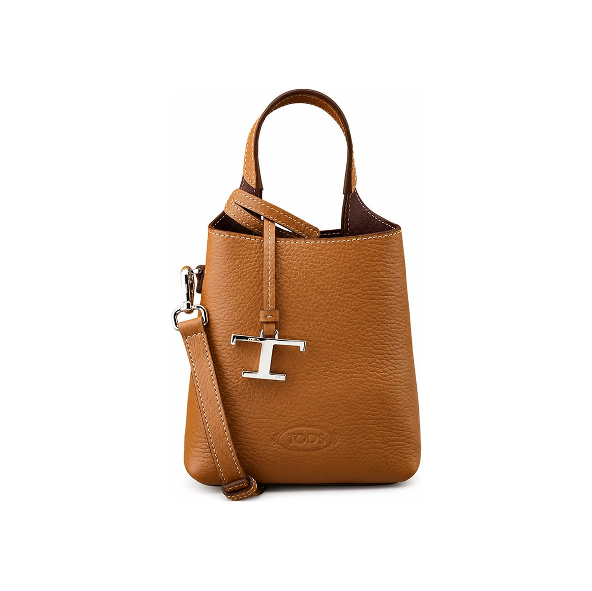 Tods Timeless Micro Leather Tote Bag Beige