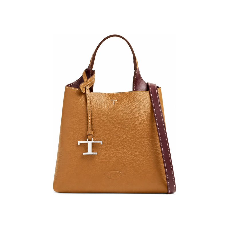 Tods Timeless Logo Leather Bucket Crossbody Bag