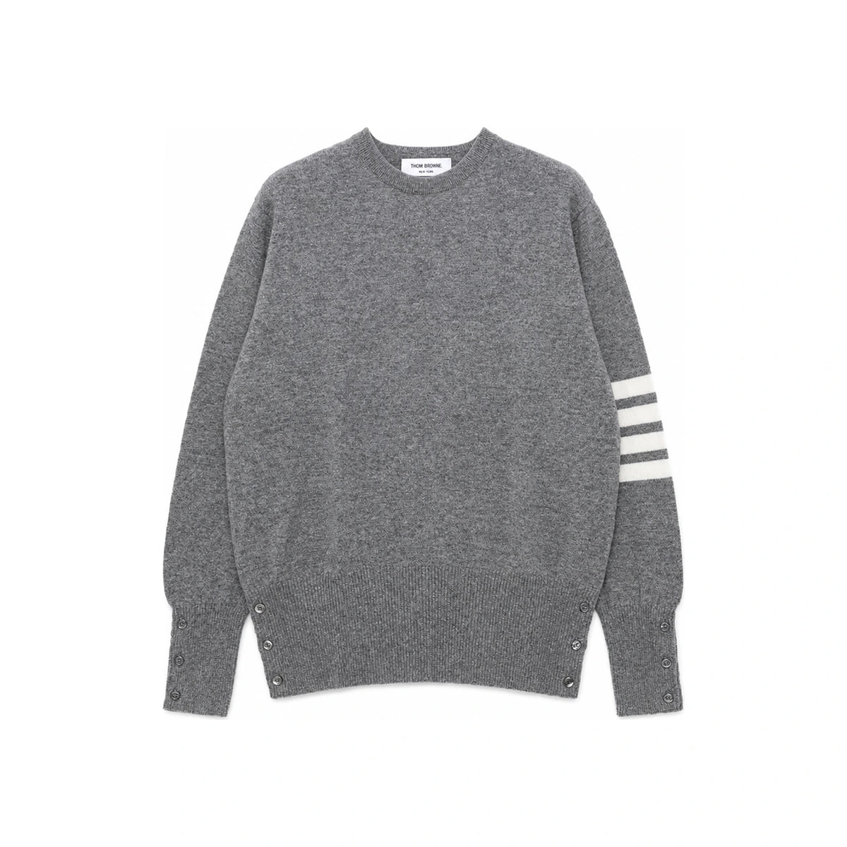 THOM BROWNE 4-Bar Stripe Cashmere Crewneck Sweater