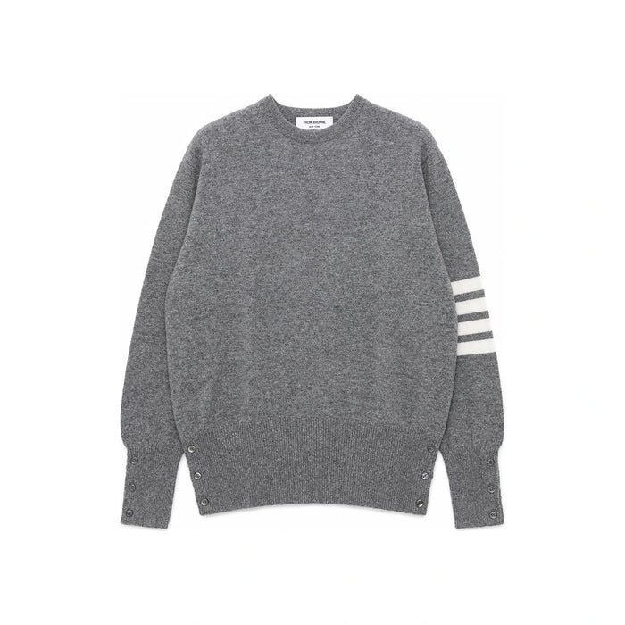 THOM BROWNE 4-Bar Stripe Cashmere Crewneck Sweater