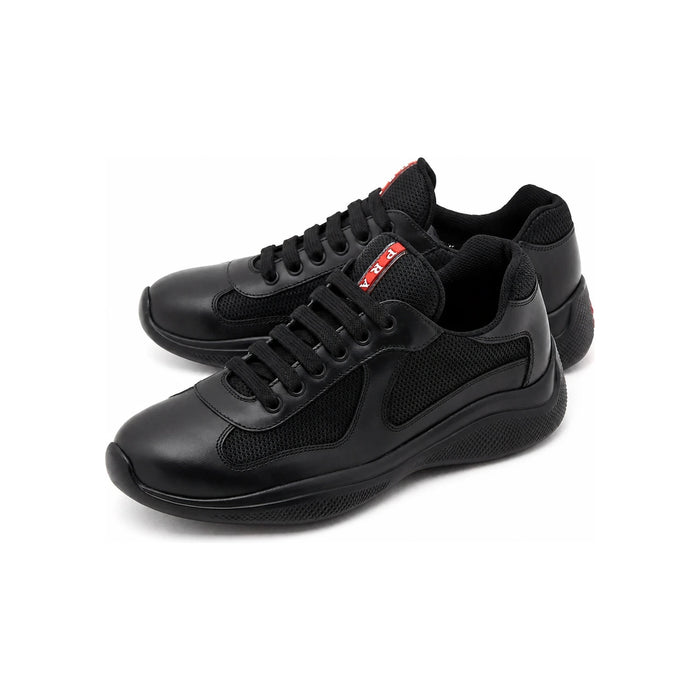PRADA America’s Cup Leather Low-Top Sneakers Black Men