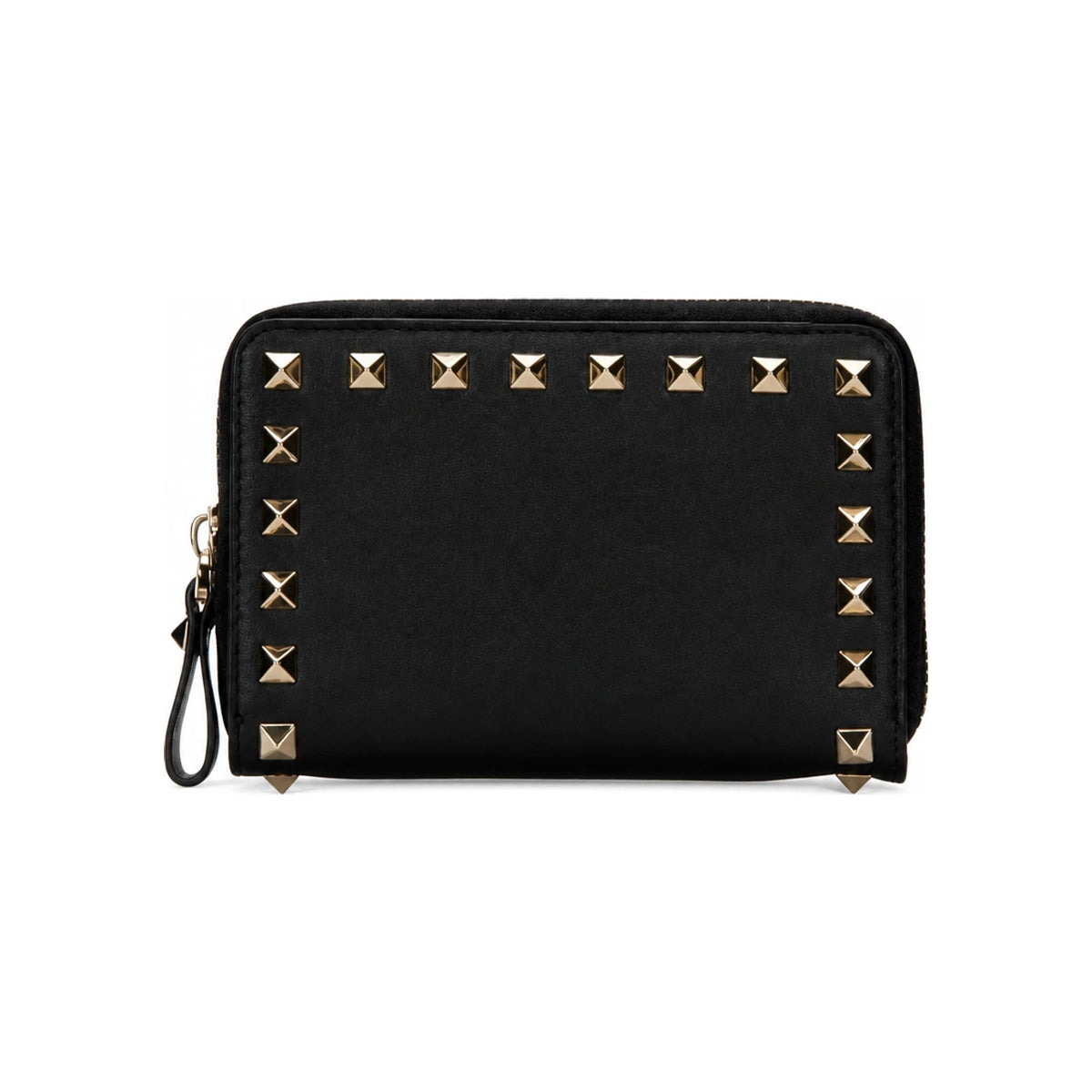 VALENTINO Rockstud Zip Bifold Wallet Black SW2P0P79 BOL 0NO