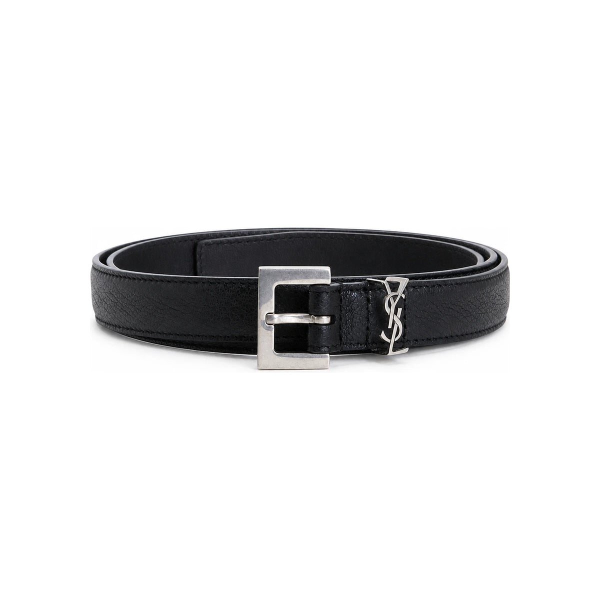 Saint Laurent Monogram Leather Belt Black Men’s