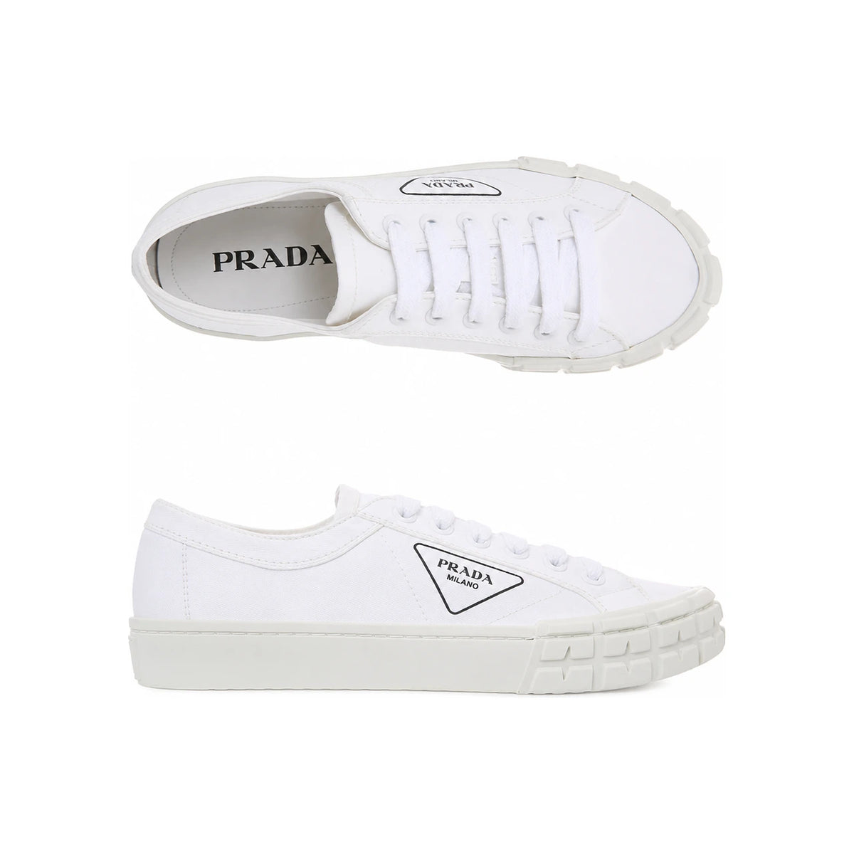 PRADA Black Leather Low Top Sneakers