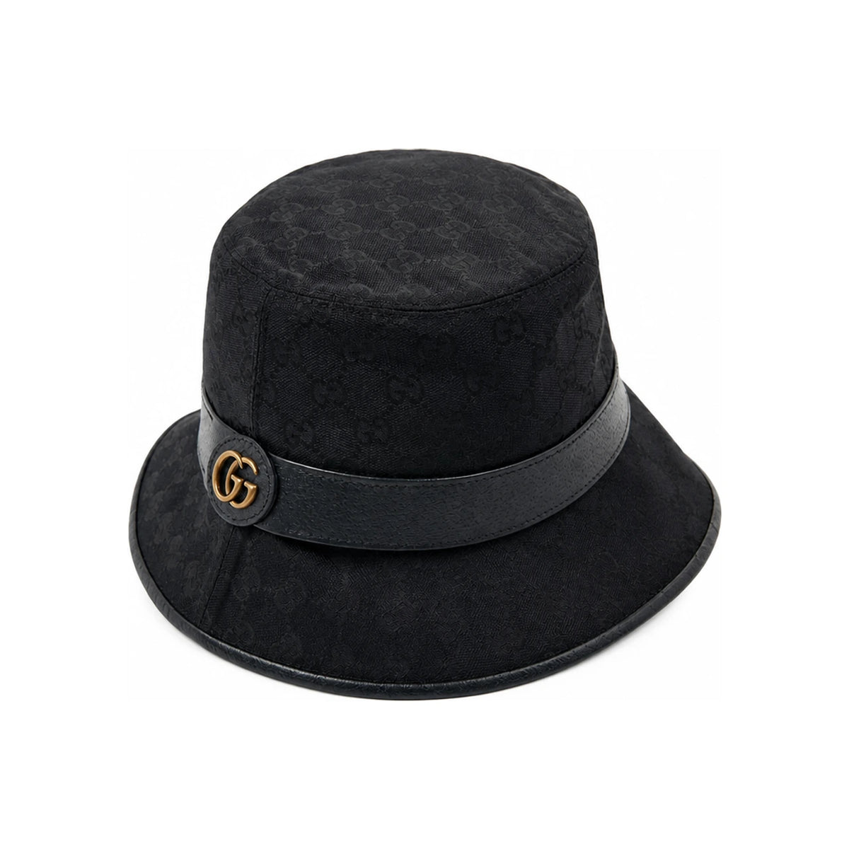 GUCCI GG Double G Logo Bucket Hat Black
