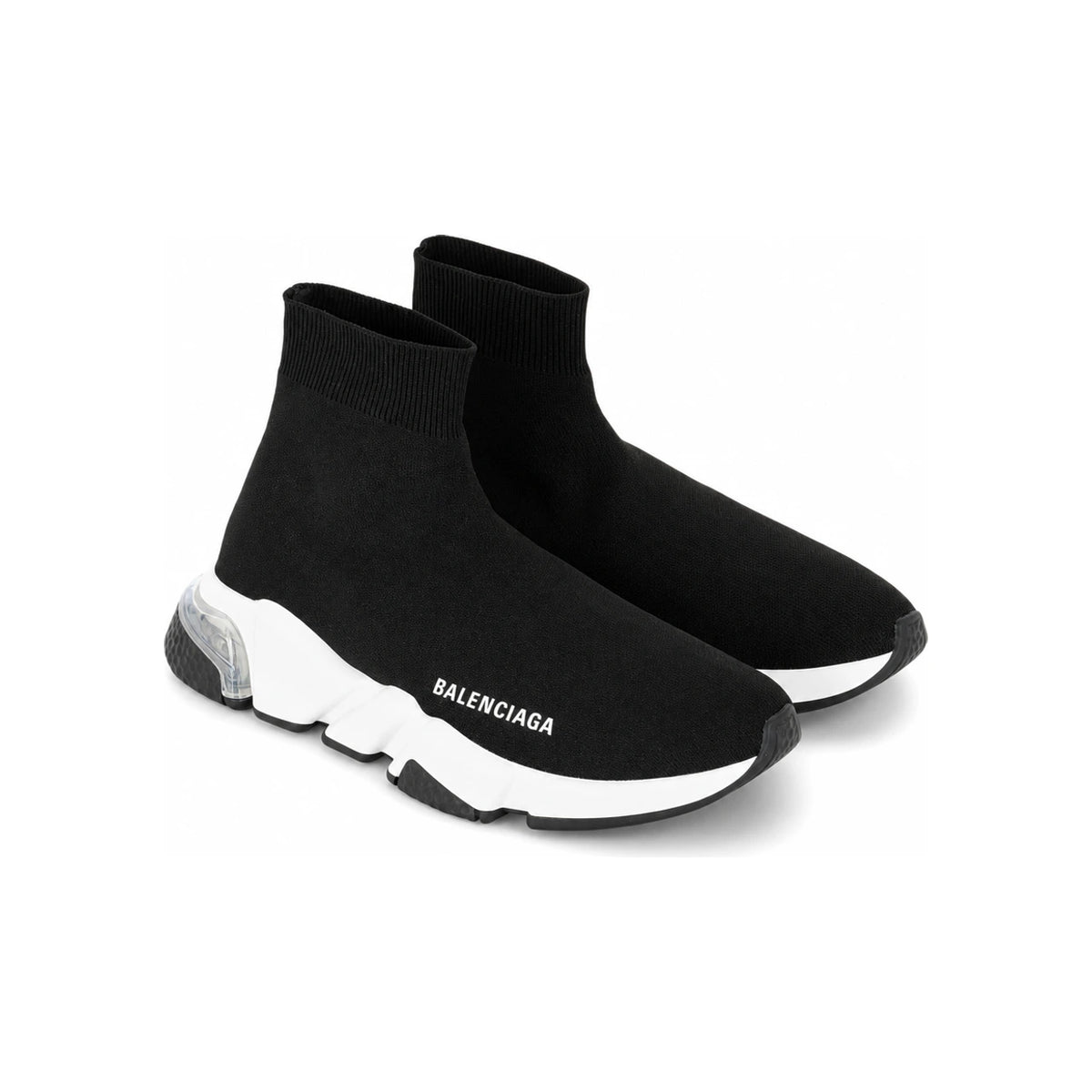 BALENCIAGA Women’s Clear Sole Speed Runner Sneakers Black Low Top