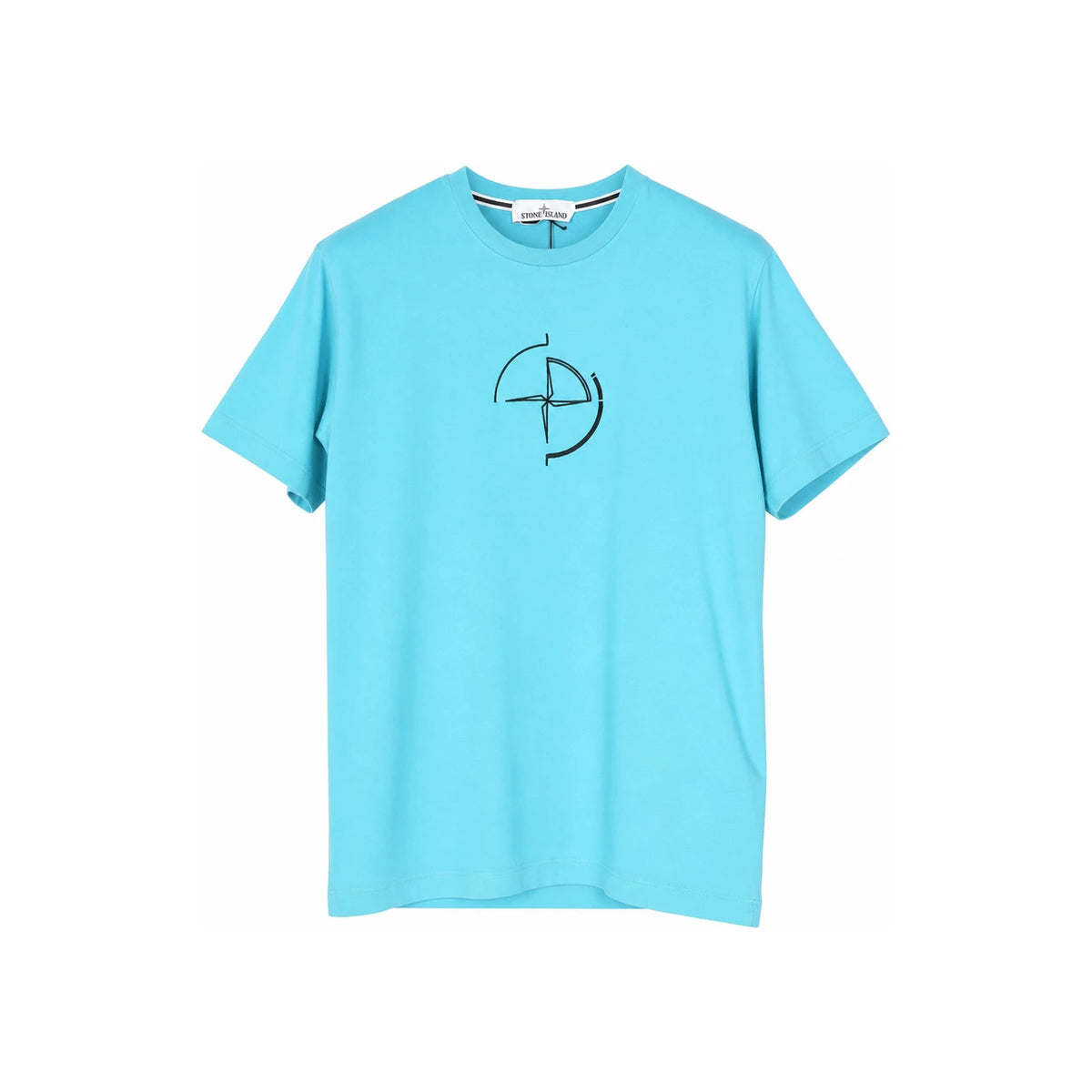STONE ISLAND Logo Embroidered Back Print Short Sleeve T-Shirt