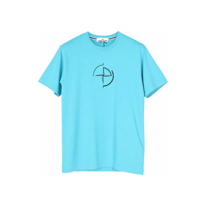 STONE ISLAND Logo Embroidered Back Print Short Sleeve T-Shirt