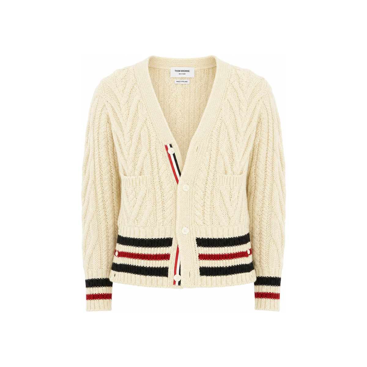 THOM BROWNE Aran Cable Mohair Short Cardigan MKC289A 00278 100
