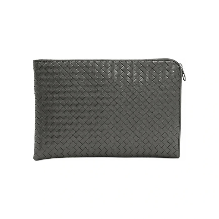 Bottega Veneta Intrecciato Medium Leather Clutch Brown
