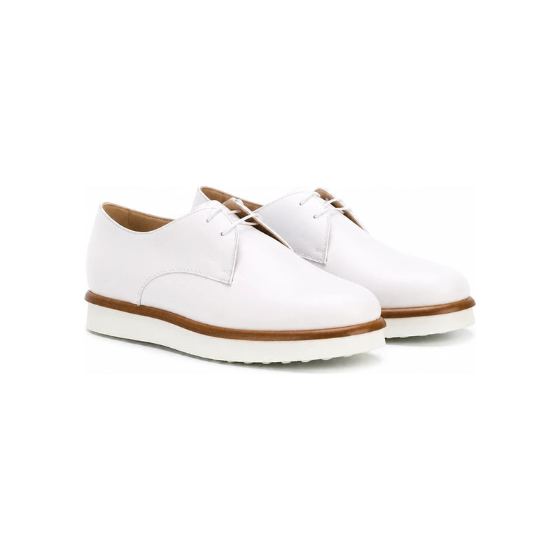 Tods Women’s White Lace Derby Shoes Loafers